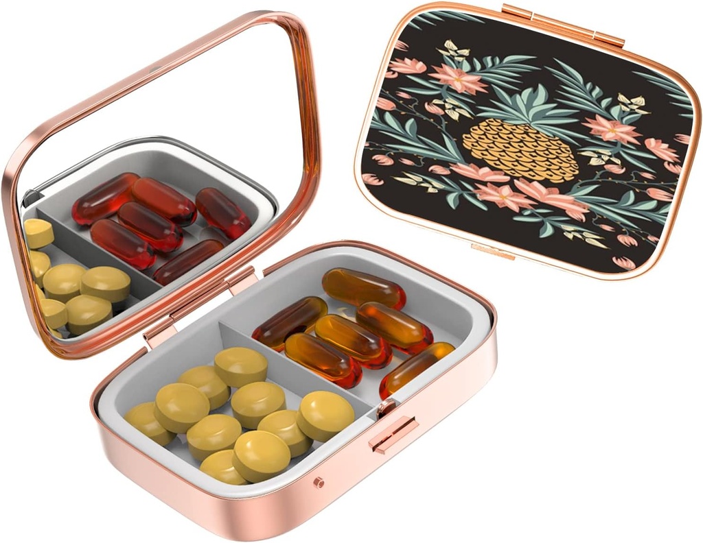 Küçük Pill Pockets & Purses için dava,Elegant Pill Box Büyük Bir Hediye Yapıyor,2 Karşılaştırmalı Seyahat Hekimliği Organize Mağazalar Progesterone,Capsule Pills, Ibuprofen, Vitamins-Rose Gold2