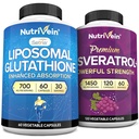 Nutrivein Liposomal Glutathione Supplement & Resveratrol Supplement Sche: High-Abase Liposomal Glutathione & Resveratrol Capsules for Beslenme Destek