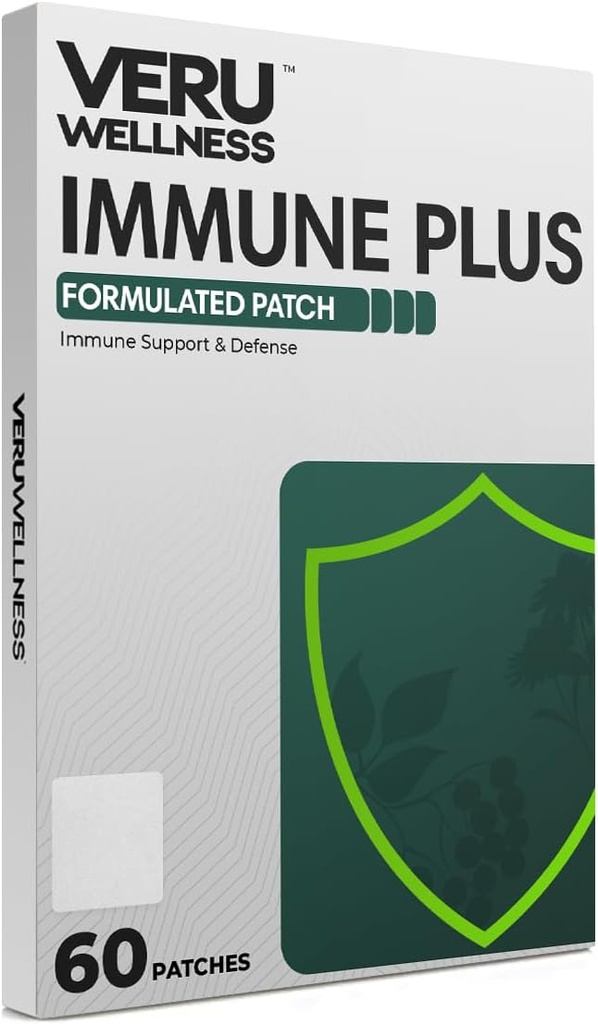 Veru Wellness Immune Plus Patch - Daily Immune - Genel Sağlık, çinko, Yaşlı ve Echinacea (60 Gün)