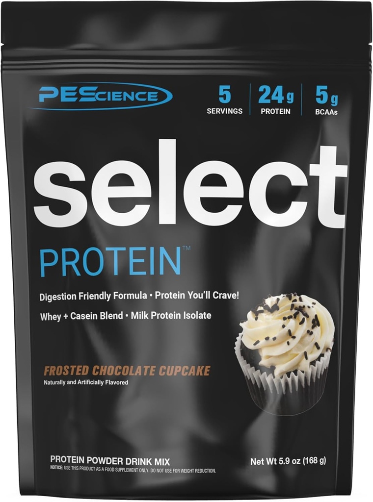 PE Science Protein Toz, Whey ve Casein Mix, Kadınlar ve Erkekler için Temiz Protein Toz, Low Calorie, Low Carb, Keto Friendly, Gluten Free - Frosted Chocolate Cupcake - 5 Hizmet