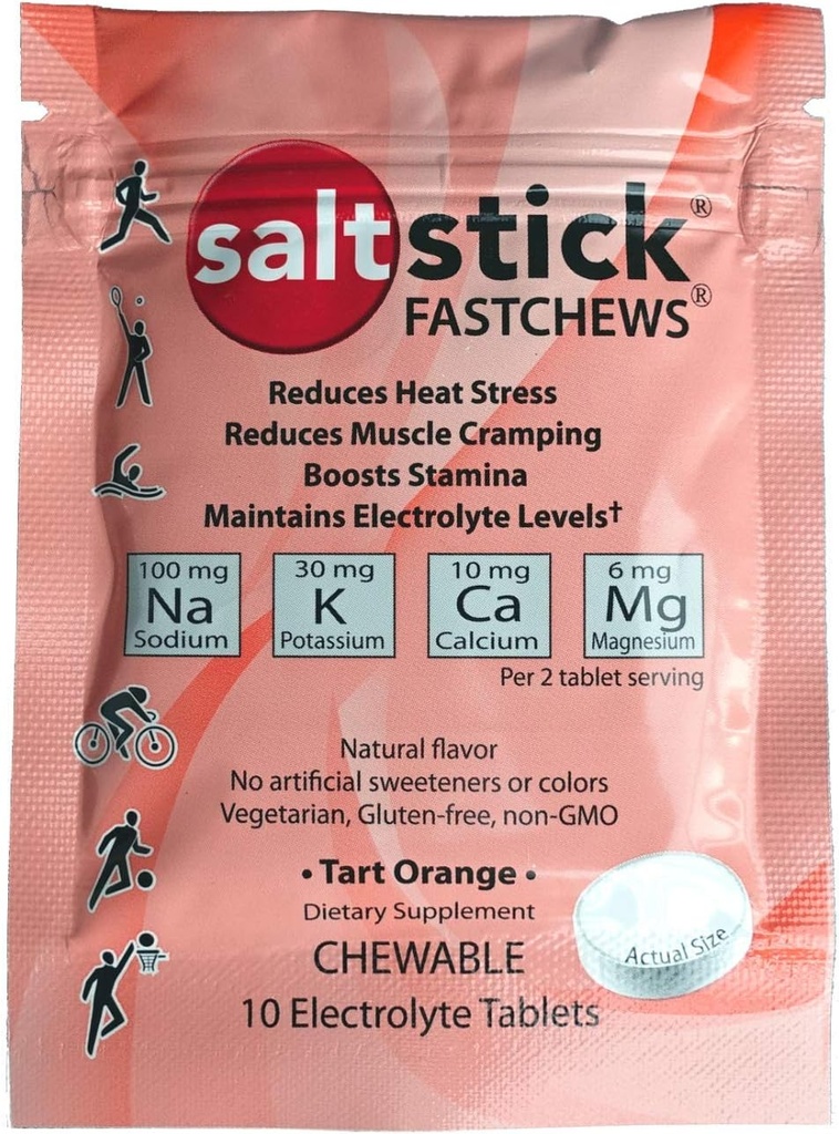 SaltStick Fastchews, Electrolyte Replacement Tablets for Rehydration, Exercise Recovery, Youth & Adult Athletes, Hiking, Sports Recovery, 10ct Variety 4-Pack