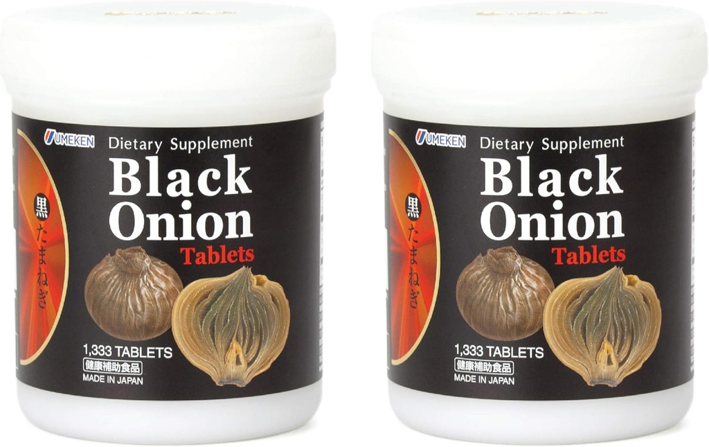 Umeken Black Onion – Fermented Mechanic with Quercetin, Antioxy, Diyetary Supplement, 1333 Kont Tabletler, 2 Pack