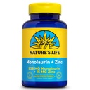 Nature's Life Monolaurin Plus çinko Immune Support Supplement - 936mg Monolaurin from Raw Coconuts, çinko 15 mg, Supports Gut Health, Balanced Gut Flora, 60-Day Garanti, 45 Serv, 90 Vegetarian Capsules