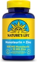 Nature's Life Monolaurin Plus Zinc Immune Support Supplement - 936mg Μονολαουρίνη από Ακατέργαστες Καρύδες, Ψευδάργυρος 15mg, Υποστηρίζει την Υγεία των Ούλων, Ισορροπημένη Χλωρίδα των Ούλων, 60-Ημερη Εγγύηση, 45 Serv, 90 Κάψουλες Χορτοφαγίας