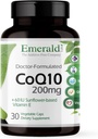EMERALD LABS CoQ10 200 mg - Doğal Vitamin E ile Premium Sağlık Supplement - Antioksi, Circulation, Energy & Heart Health - 30 Capsules (30-Day Supply)