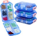 4PS Travel Pill Organizer με 164 Slice Labels, 10 διαμερίσματα Travel Pill Box Φορητή αναδιπλούμενη μικρή θήκη χάπι καθημερινής συσκευασίας χάπια που χρησιμοποιούνται για τη μεταφορά αποθήκευσης Medicine Organizer από M Muchengbao (μπλε)