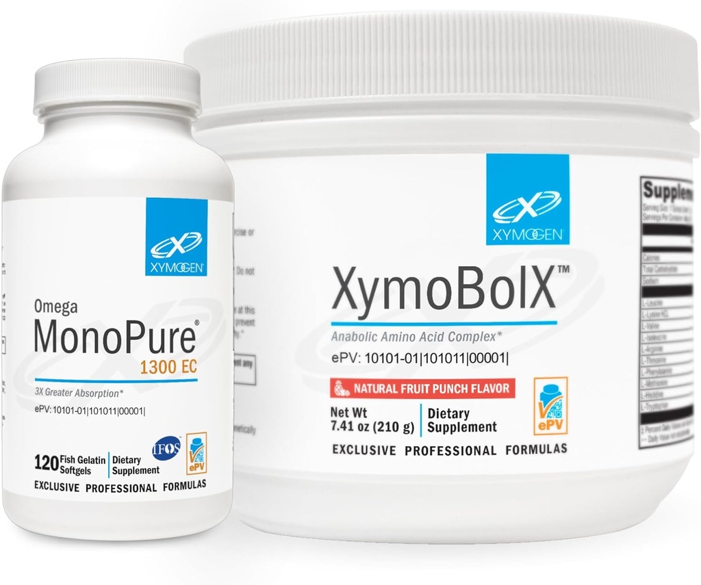 XYMOGEN Omega MonoPure 1300EC (120 Hizmet) + XymBolX (30 Hizmet) Sche - Cardiovascular + Bilişsel Destek, Kas Kurtarma - GMOMO