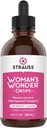 Strauss Heartdrops Woman's Wonder Drops; Menstrual & Menopausal Support Supplement in Spearmint Flavour, Natural Formula, Gluten-Free, Soy-Free, Non-GMO, 3.4oz Şişe Şişe