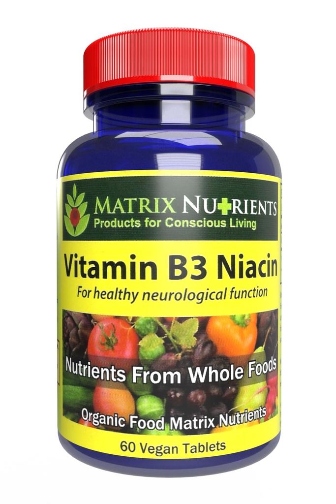 Βιταμίνη Β3 NIACIN - Digestive, Heart and Immune Support! - 100% Οργανική - Βελτιώστε επίσης τη λειτουργία του εγκεφάλου, την ενέργεια και τη μείωση του στρες - Vegan δισκία (60ct)