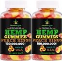 2PACK Hemp Gummies-Fresh, Gummy Peach-for Sleep, Calm ve Relax, Back-Premium Hemp Oil Gummy Edibles, Natural Hemp Party- Made in USA