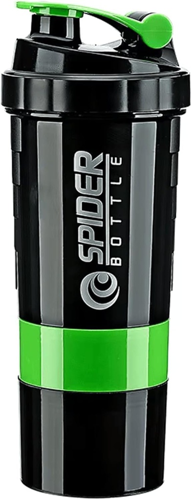 5 1 Protein Shaker Şişe - Profesyonel Serisi Protein Shakes Ve Pre Workout Gym Şişe, Toz Depolama ile,Pill Tray,Mixing Ball,Shakes Kupası (yeşil)