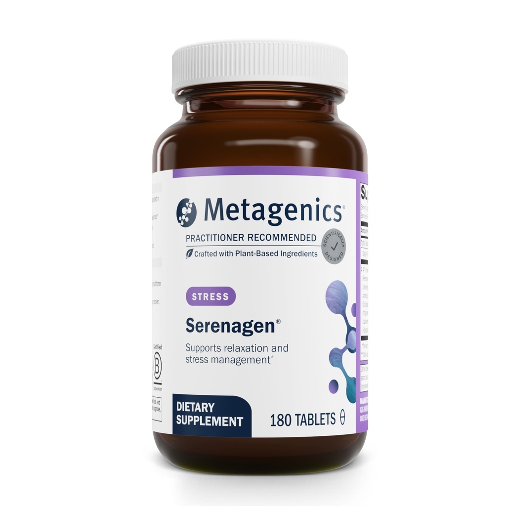 Metagenics Serenagen Supplement - Herbal Stress Management with Asian Ginseng & Chinese Herbs - Υποστηρίζει την ηρεμία, την εστίαση, την ενέργεια & τον ύπνο* - Μη ΓΤΟ, χωρίς γλουτένη, χορτοφαγικά - 180 δισκία
