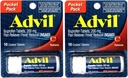 2 Pocket Pack Advil Pain Reliever / Ibuprofen 200 mg - 10 Kaplamalı Tabletler PER Pack (20 Tabletler Toplam)