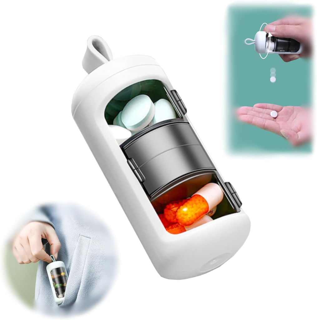 Günlük Pill ve Vitamin Konteyner, Portre Pill Box,Travel Pill Organizer, Daily Pill Caserec to Drug, Supplements, Small Medicine Box Prefect as a Gift, for Office, Trip, Gym