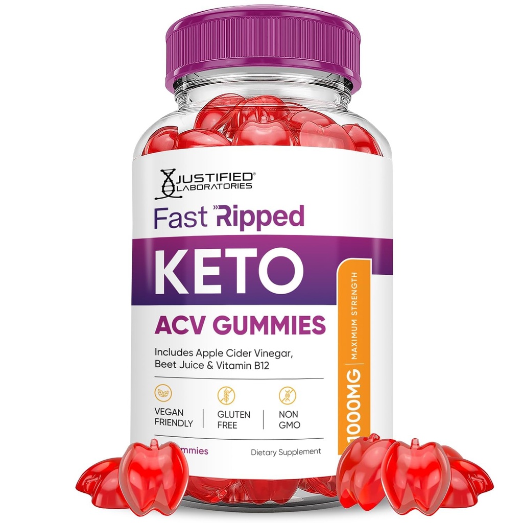 Sadece genişletilmiş Laboratuvarlar Hızlı Ripped Keto ACV Gummies Gelişmiş Formula 1000MG Hızlı Ripped Keto Gummies Apple Cider Vinegar Formulated with Pomegranate Beet Juice B12 Vegan Non GMO 60 Gummys