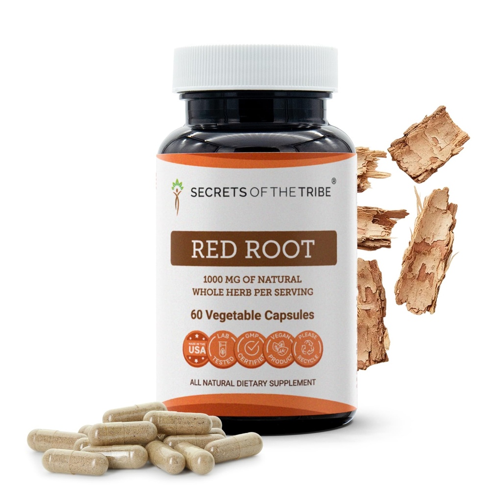 Secrets of the Tribe Red Root 60 Capsules, 1000 mg, Wildcrafted Red Root (Ceanothus Americanus) Dried Bark (60 Capsules)