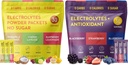 Keto Vitals Tropikal & Berry 2 Pack Sche Electrolyte Toz Log: Tropikal & Berry Assorted Flavors - Sugar-Free & Zero Calorie Electrolyte Drink Mixets, 60 Hizmetler