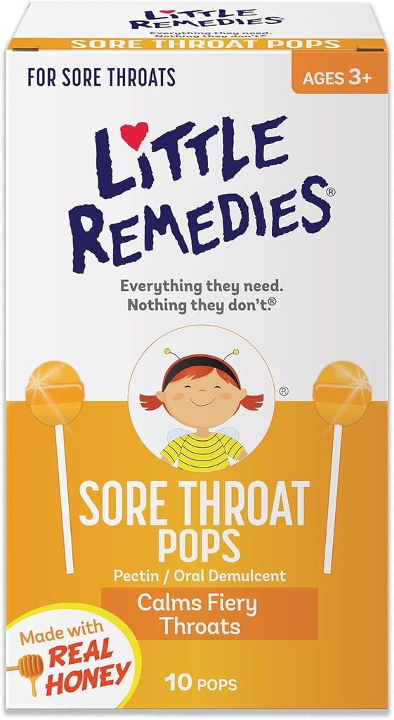 Little Remedies Sore Throat Pops, Real Honey, 10 Count (Pack of 1)