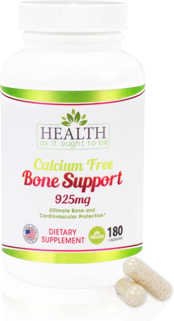 Health As It Ought To Be Macau Free Bone Support Supplement | Ultimate Bone and Cardiovascular Protection | 180 Capsules