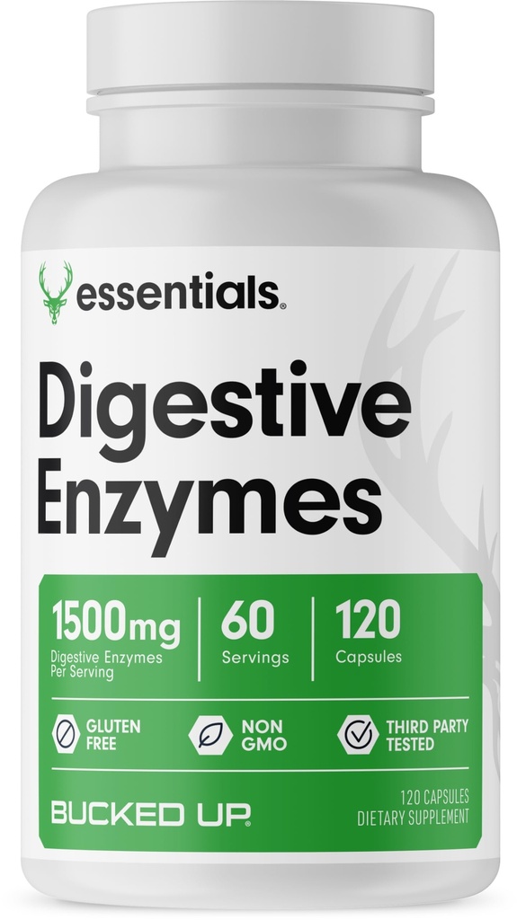 Bucked Up Digestive Enzymes (1500 mg), Essentials (60 Hizmet, 120 Capsules)