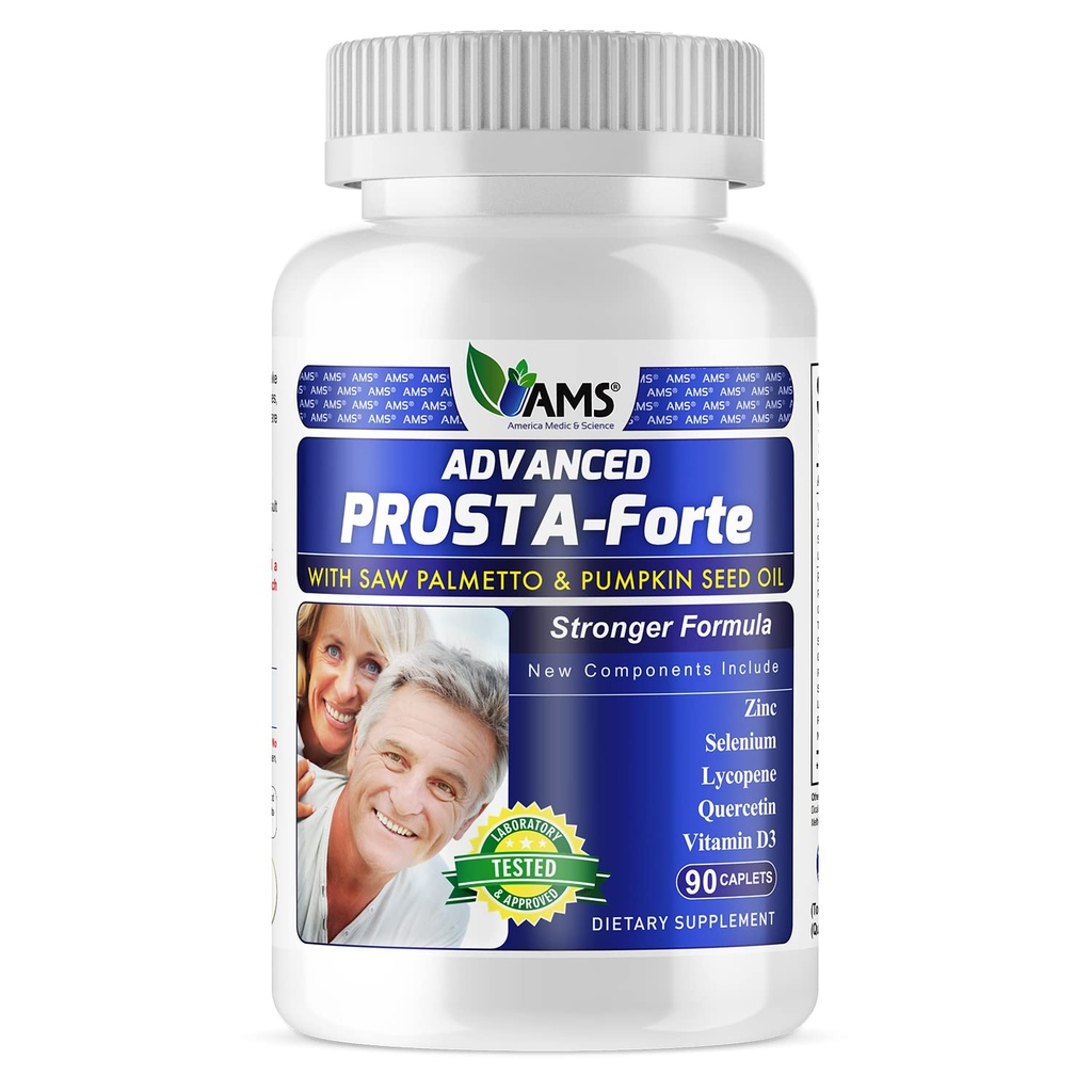 Amerika Medic & Science Advanced Prosta-Forte (90 Caplets) | Erkekler için Prostate Supplement | Diyetary Pills with Saw Palmetto Ekstraksiyon, Vitamin D3, çinko ve daha iyi Prostate Health için Riley Seed Oil
