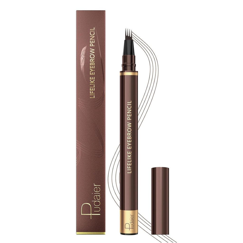 4 Fork Tip ile Kadınlar için Microblading Eyebrow Pen, Magic Eyebrow Kalem, Su Brow Makyaj Pen, Doğal görünümlü, Saçlar gibi, Long Wearing