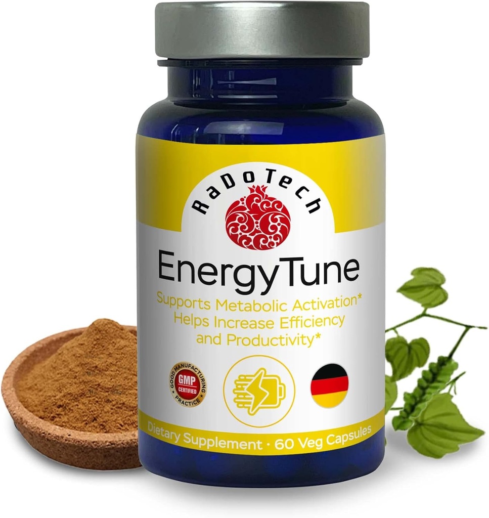 EnergyTune Energy Supplements, Increases Nutrient Absorption and Promotes Overall Health and Immune Support - Non-GMO, Gluten Free, Vegetarian - Veg Capsules (60 Count (Pack of 1))