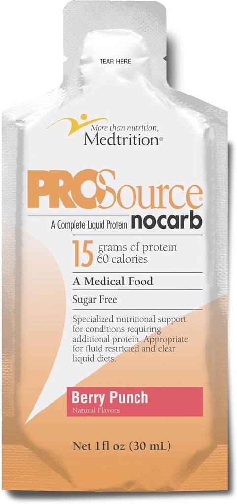 Medtrition ProSource NoCarb Berry Energy Punch Liquid Packets περίπτωση των 25-1 fl oz Packets