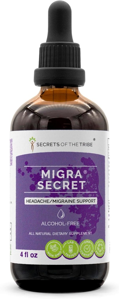 Kabilenin Sırları - Migra Secret, Headache/Migraine Support, Herbal Supplement Mix Drops Alkol Özgür Sıvı Ekstraksiyon (4 z)