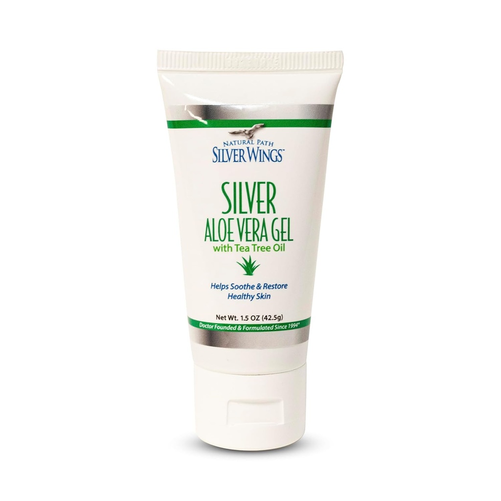 Doğal Pat Silver Wings 200ppm Silver ile Aloe Vera Gel ve Çay Ağacı Petrol - Soothing Skin Care - 1.5 oz