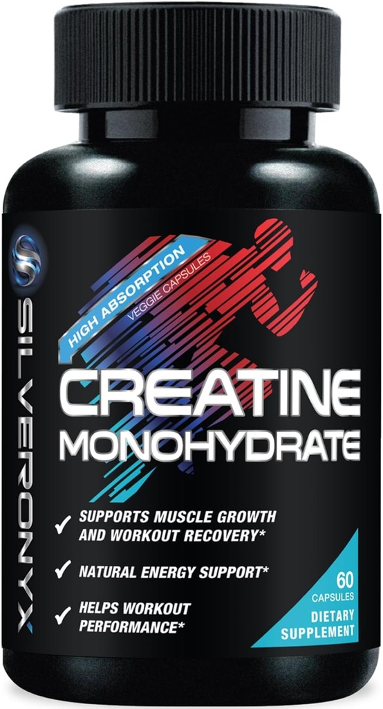 Kretine Monohidrat Capsules 3000 mg - Mikronizedilmiş Kreatin Beslenme Tamamı - Lean Muscle Büyüme, Workout Performansı, Enerji & Endurance Desteği - Yüksek Aborps Capsule Için 750 mg - 60 Count