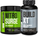 Jacked Factory Nitrosurge Pre-Workout in Green Apple & Build XT Muscle Building Sche for Men & Women