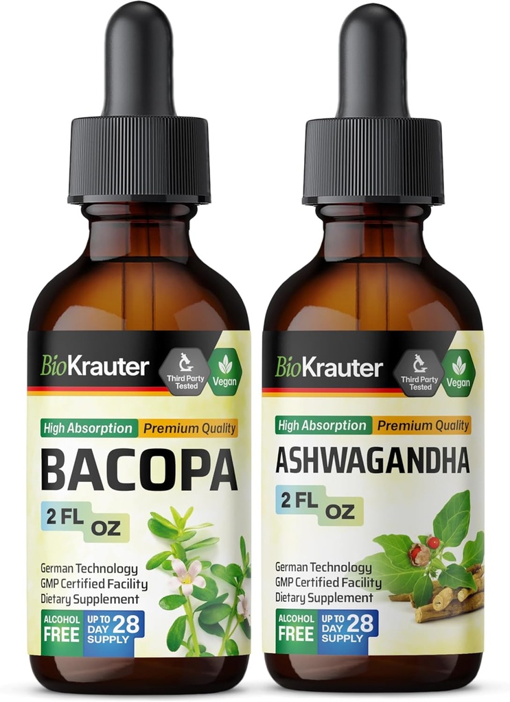 BIO KRAUTER Bakopa Βάμμα 2 Fl. Oz. & Ashwagandha Βάμμα 2 Fl. Oz.