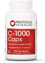 Πρωτόκολλο για την ισορροπία ζωής - C-1000 Caps με Bioflavonoids και Rutin - Αντιοξειδωτική δύναμη της βιταμίνης C, υποστηρίζει υγιή λειτουργία ανοσοποιητικού συστήματος, παρέχει κυτταρική προστασία - κάψουλες 120 Veg