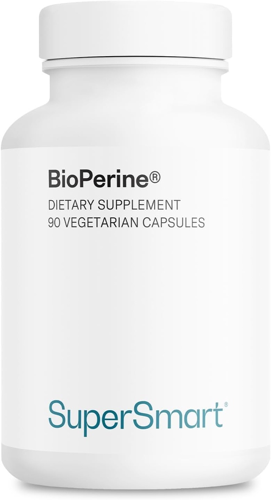 SuperSmart Bioperine 30 mg per Day (95 Piperine) - Black Pepper Extract Supplement - Aborps Support | Non-GMO & Gluten Free - 90 Vegetarian Capsules