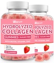 Kadınlar için Sugar Free Collagen Gummies, Collagen Protein Tip I,II,III,V,X ile Biotin Vitamin C D B12, Hydrolyzed Collagen Dig Gummies for Immune Digestion Skin Hair Nails Energy Bone