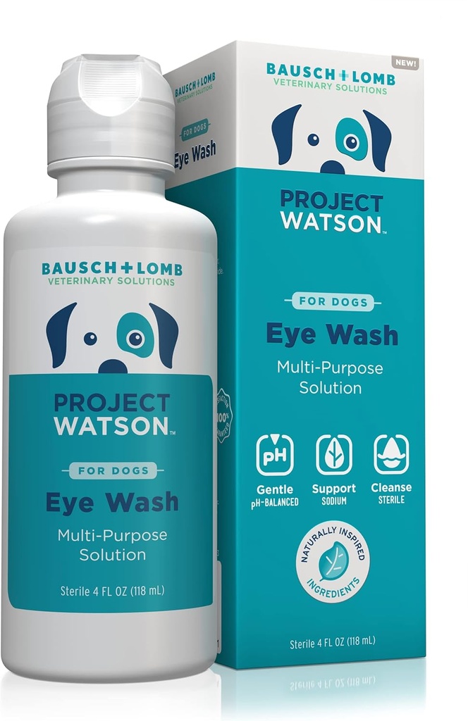 Project Watson Eye Köpekler için yıkanır, Tear Stains & Support Eye Health, Gentle pH Balanced Formula Enfeksiyon Riskini Azlaştırmaya yardımcı olmak için, Fragrance Free, 4 Fl Oz Oz