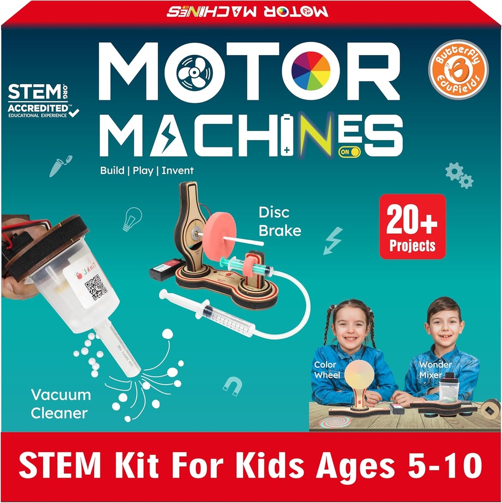 Kelebek EduFields 20in1 STEM Projects Kit for Kids Age 5-7 6-8 8-10 | Çocuklar için STEM Oyuncakları 5 6 7 8 9 10 Yıl Eski | Motor Makineleri - Robot & Mühendislik Oyuncakları | 6 7 8 9 10 Yıl Yaşlı için Hediye