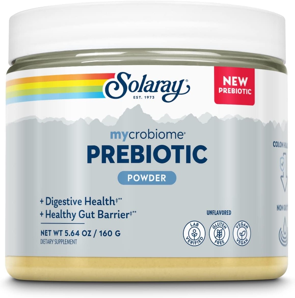 SOLARAY Mycrobiome Prebiyotik Toz, Kadınlar ve Erkekler için Prebiyotikler, Kolon ve Gut Health için Digestasyonal Supplements, Non-Gritty, Easy-to-Mix, Non-Bloating Formula, 20 Hizmet, 5.64 OZ