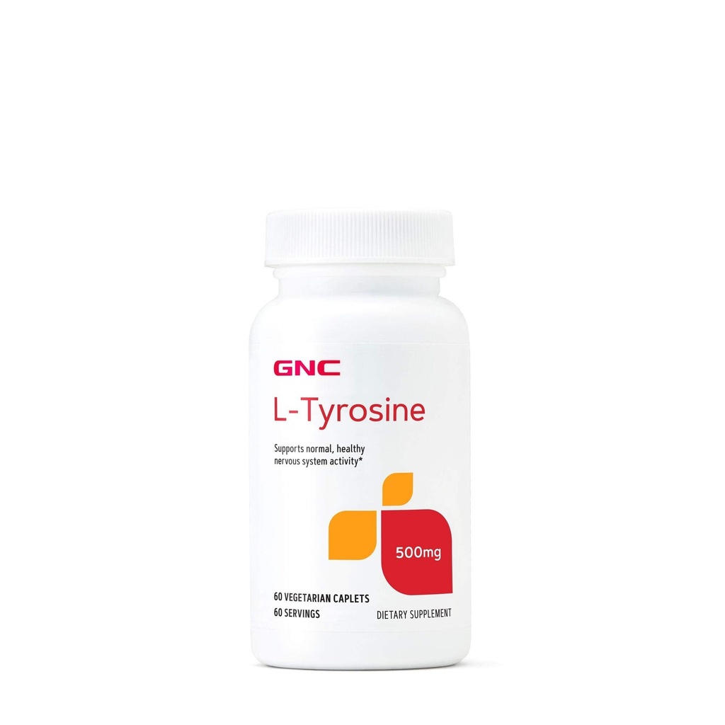GNC L-Τυροσίνη 500mg, Υποστηρίζει την κανονική, υγιή νευρική δραστηριότητα του συστήματος, 60 χορτοφαγικές αιχμές