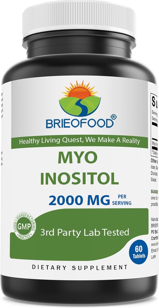 Brieofood Myo Inositol 2000 mg ανά Σερβίρισμα - 60 δισκία - 3ο Party Lab Tested