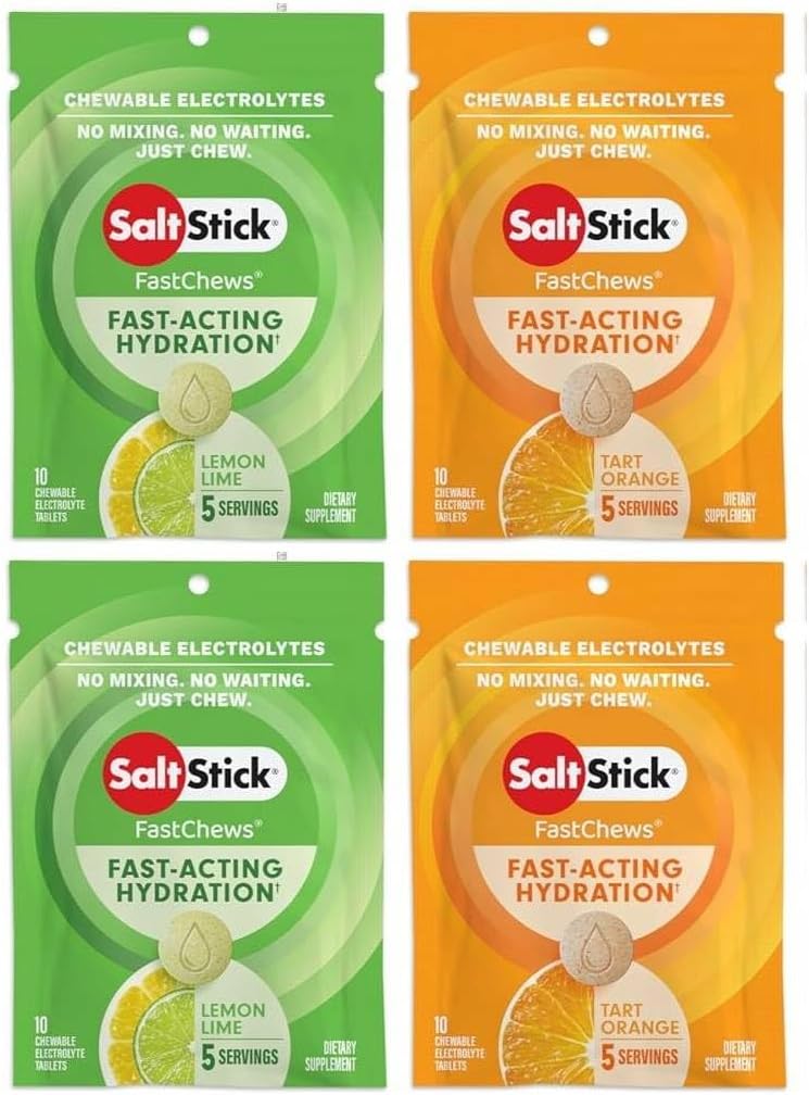 SaltStick GERCHEWS® Resealable, Çeşitli 4 Tart Orange & Zesty Lemon-Lime
