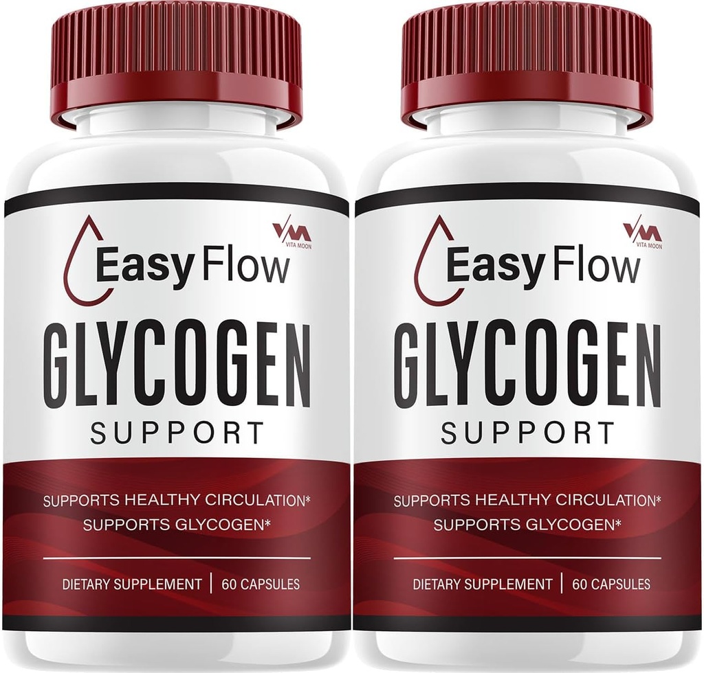 (2 Pack) EasyFlow Glycogen – Easy Flow Capsule Temiz, EasyFlow Pills, Genel Wellness için Gelişmiş Formula, Easy Flow Glycogen Yorumları, 120 Capsules