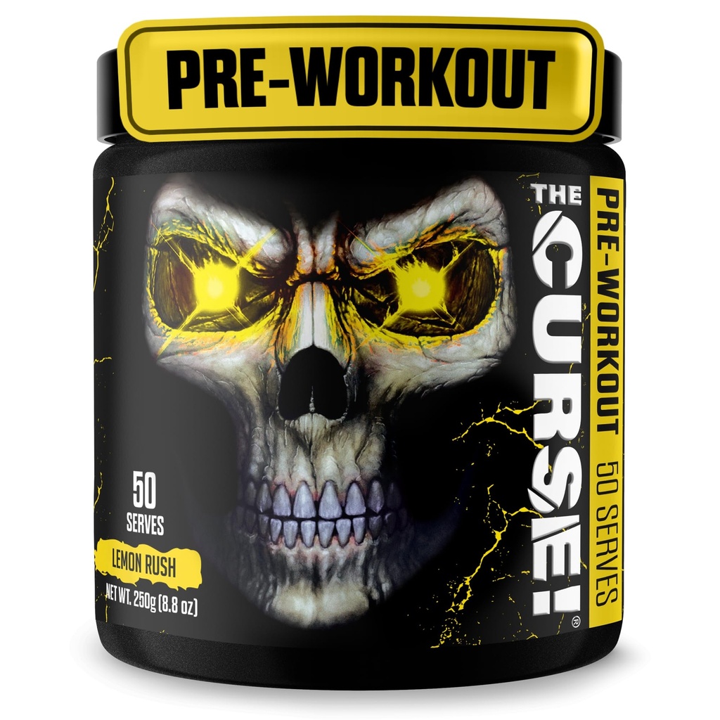 JNX SPORTS The Curse! Erkekler ve Kadınlar için Toz Pre Workout Toz, Caffeine, Beta-Alanine, Tinatine, L-Citrulline, 50 Hizmet, Limon Rush Flavor – Enerji, Güçlü ve Focus