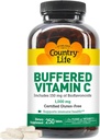 Ülke Life Buffered Vitamin C 1000 mg with Bioflavononononoyaks,uba, Magnezyum, Pyum - Immune Support, Vegan Capsules, Gluten-Free, Gentle on Stomach - 250 Tablet