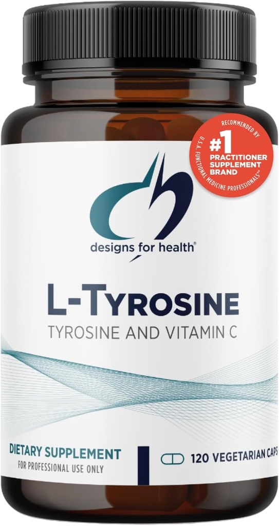 Sağlık L-Tyrosine 1200 mg için tasarımlar - Tyrosine + 100 mg C Supplement - Dopamine Precursor replica, Non-GMO (120 Capsules)