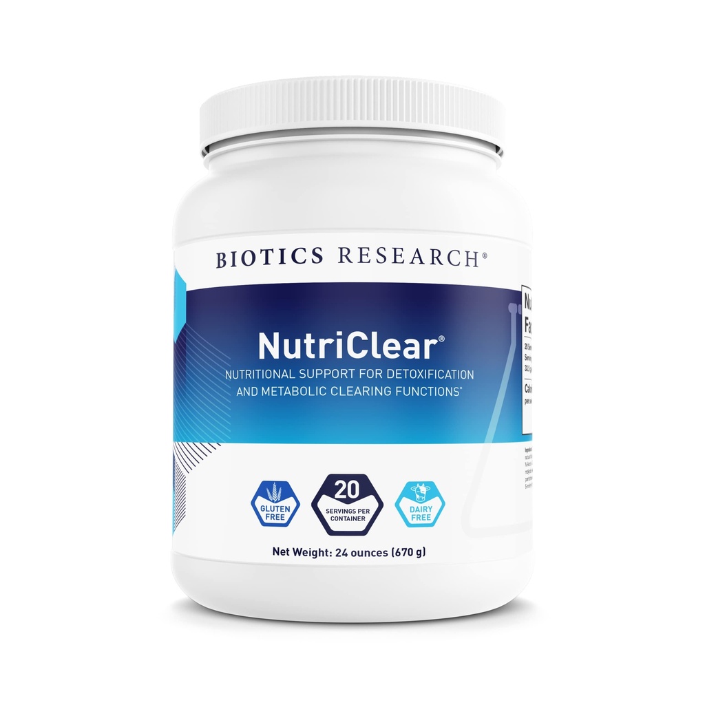 Biotics Research NutriClear® – Toz, Detoxification ve Metabolic Clearing, Sağlıklı Vücut Kompozisyonu, Glutathione, 17g Organic Pea, Medium Chain Triglycerides 24 Oz (670 g)