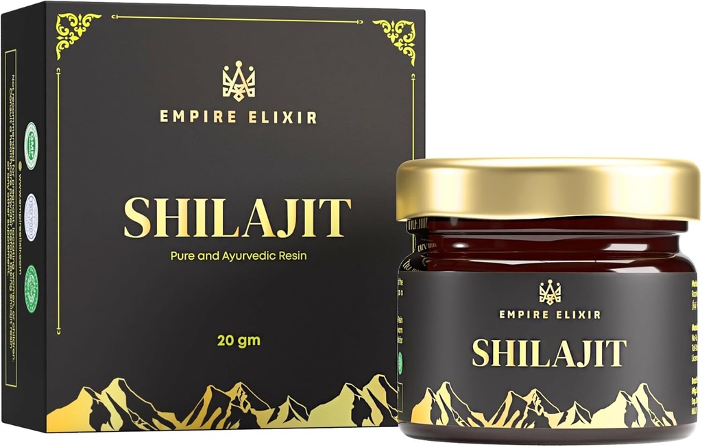 Shilajit Wear Pure Himalayan 20g Jar - Empire Elixir High Potency Gold Grade for Men & Women | Natural Mineral Supplement | Energy Boost & Immune Support, %75 Fulvic Acid