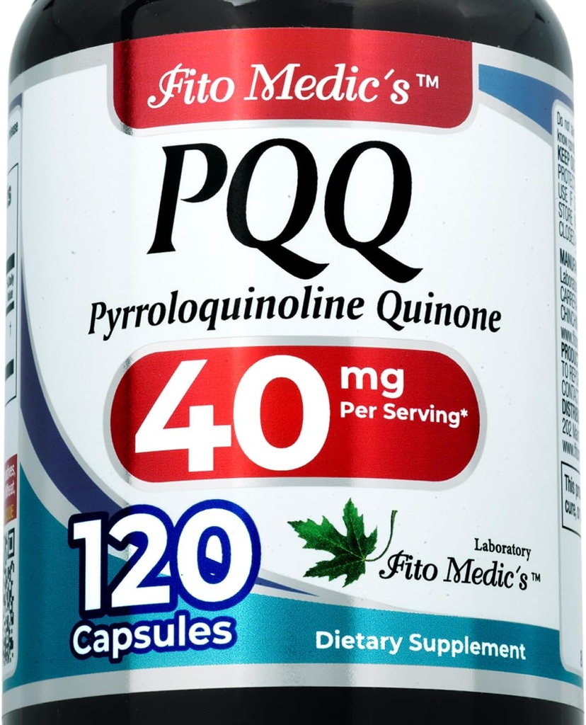 FITO MEDIC'S Lab | pqq |120 Capsules |40 mg | pq Supplement| pq Supplement 40 mg | pirroloquinoline Quinone | Mekanik Ekstra Absiyon.