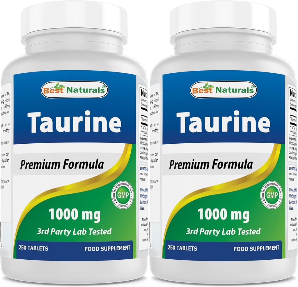 Best Naturals Taurine 1000 mg 250 δισκία (250 Count (Pack of 2))